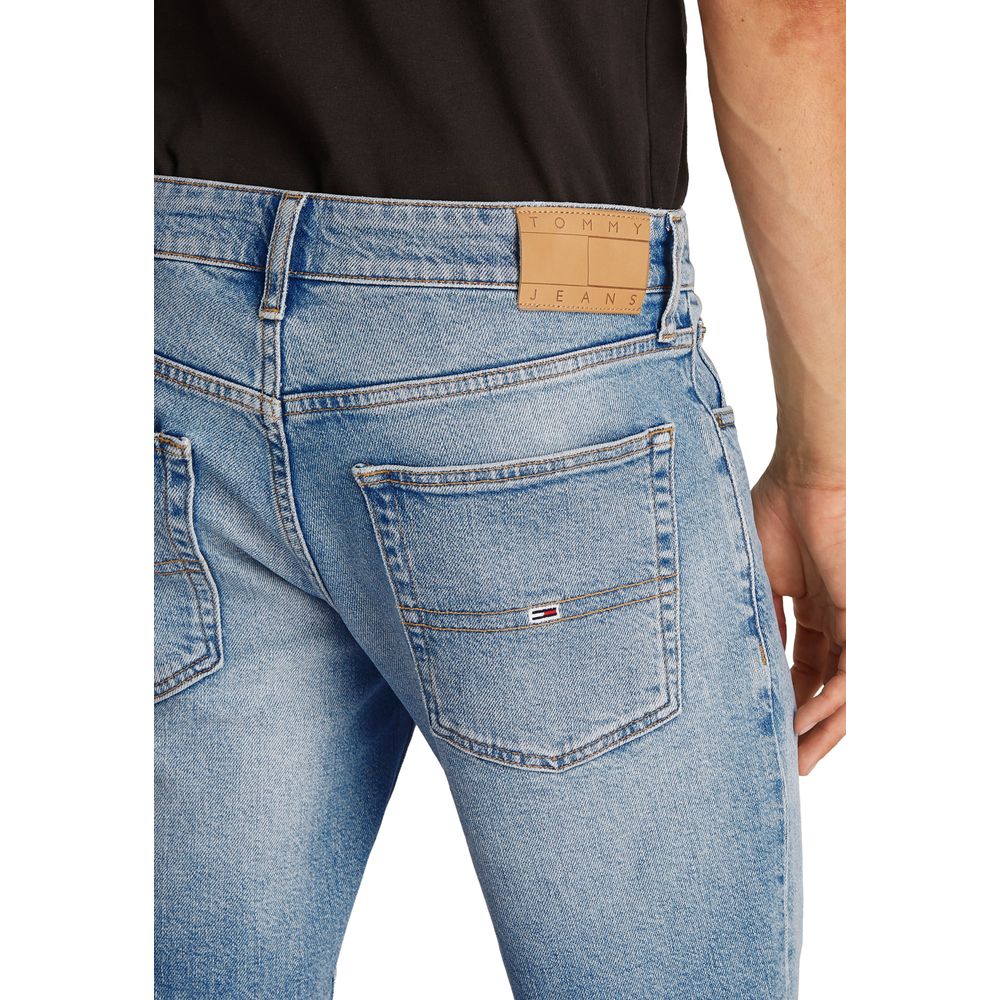 Tommy Hilfiger Jeans Hellblaue Bermudashorts aus recyceltem Baumwoll-Mix
