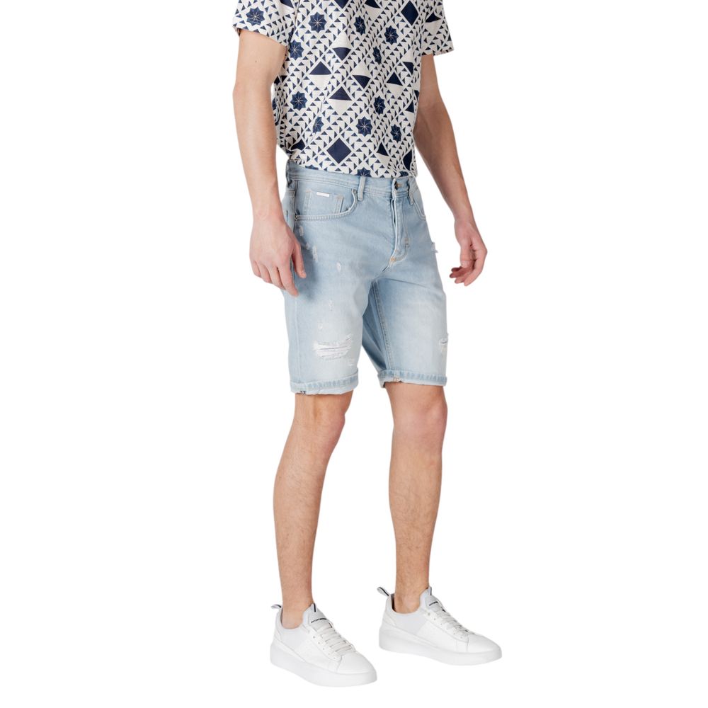 Antony Morato Hellblaue Baumwoll-Bermuda-Shorts