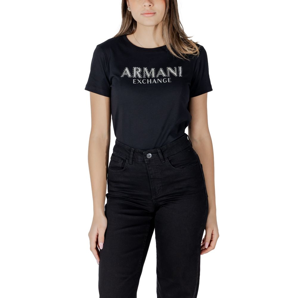 Armani Exchange Schwarzes T-Shirt aus Baumwolle