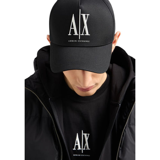 Armani Exchange Schwarze Baumwoll-Kappe (Baseball-Mütze)