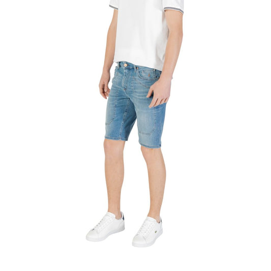 Jeckerson Hellblaue Baumwoll-Bermuda-Shorts