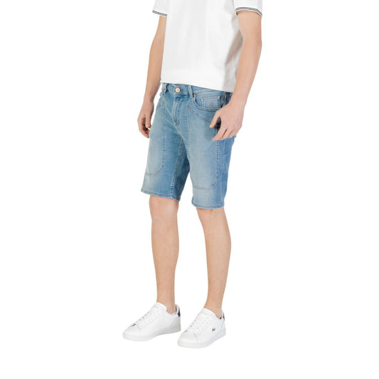 Jeckerson Hellblaue Baumwoll-Bermuda-Shorts