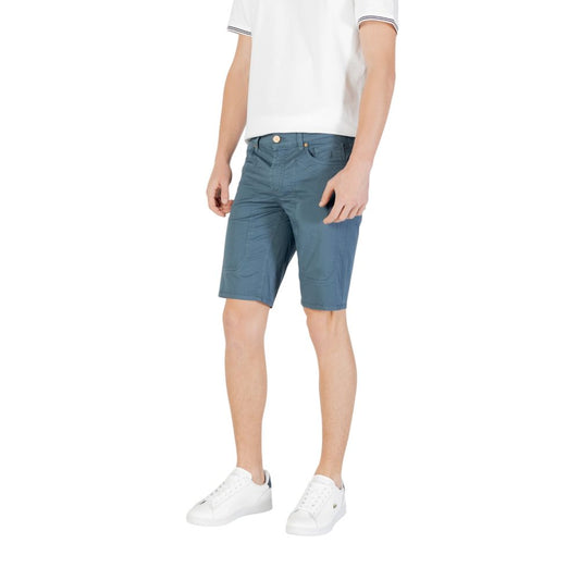 Jeckerson Blaue Baumwoll-Bermuda-Shorts