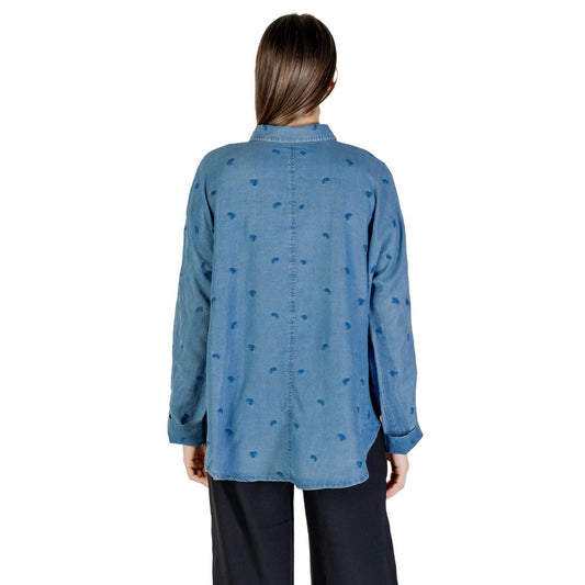 Only Blaue Tencel-Bluse