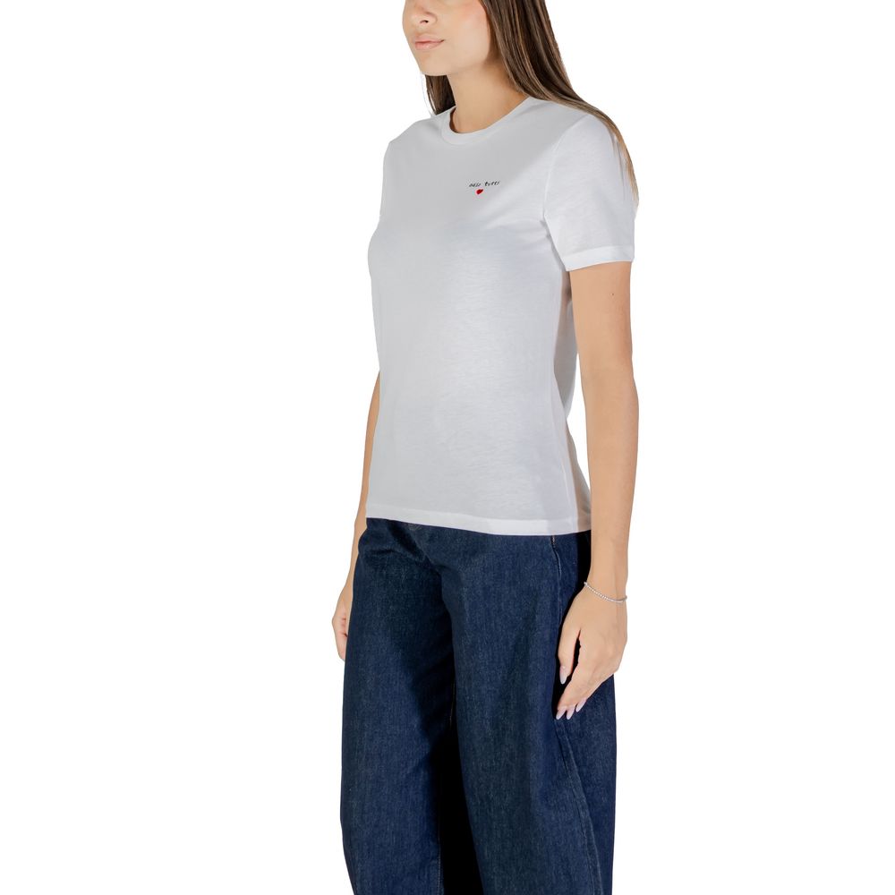 Only T-Shirt aus weißer Baumwolle