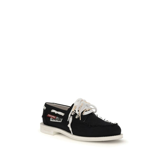 Dsquared² Elegante schwarze Slip-On-Loafer aus Baumwolle