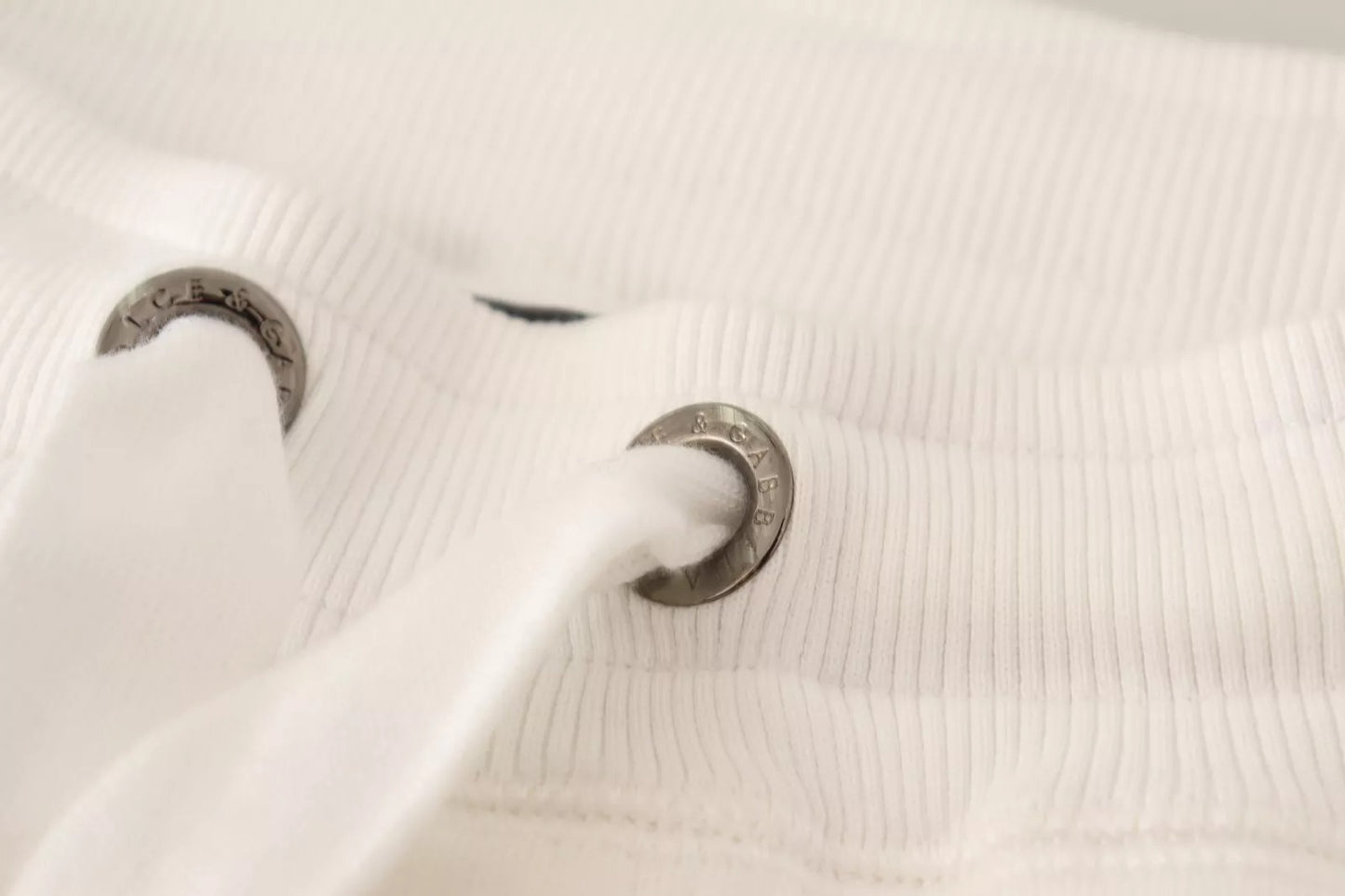 Dolce & Gabbana Weiße Baumwoll-Logo-Patch-Sweatpants Jogginghosen