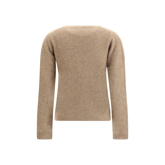 P.A.R.O.S.H. Beiger Waschbär-Pelz-Sweatshirt