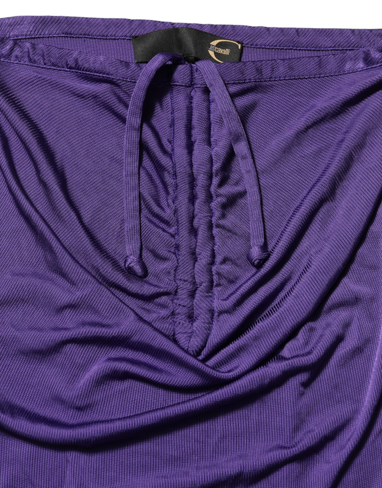 Cavalli Class Lila Viskose Elastan Trägerloses Bodycon Kleid