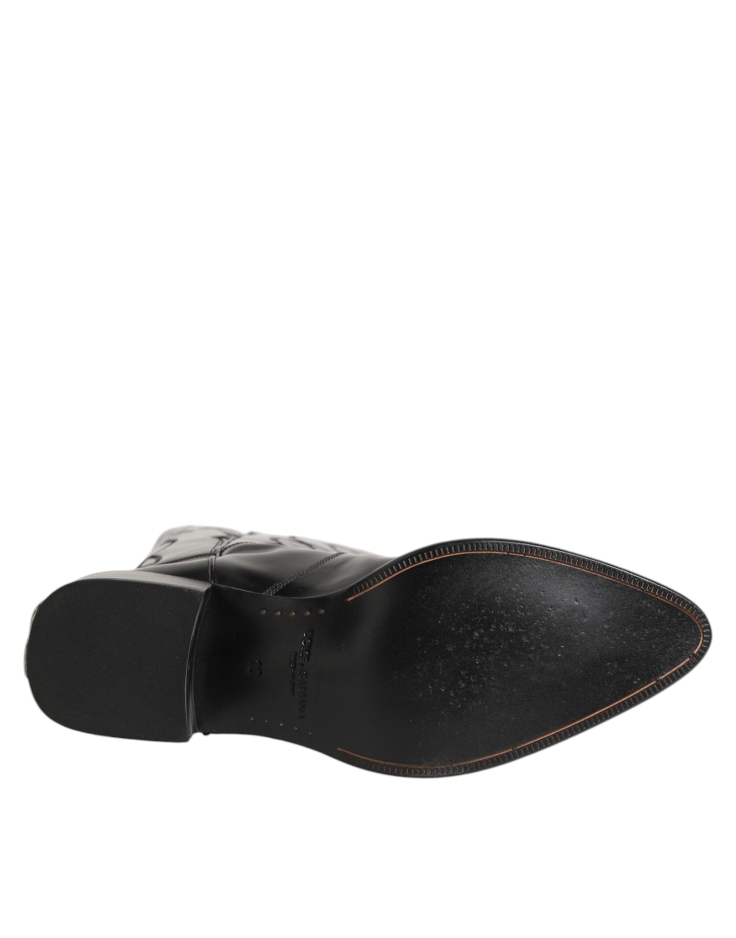 Dolce & Gabbana Schwarz Leder Over The Calf Biker Stiefel Schuhe