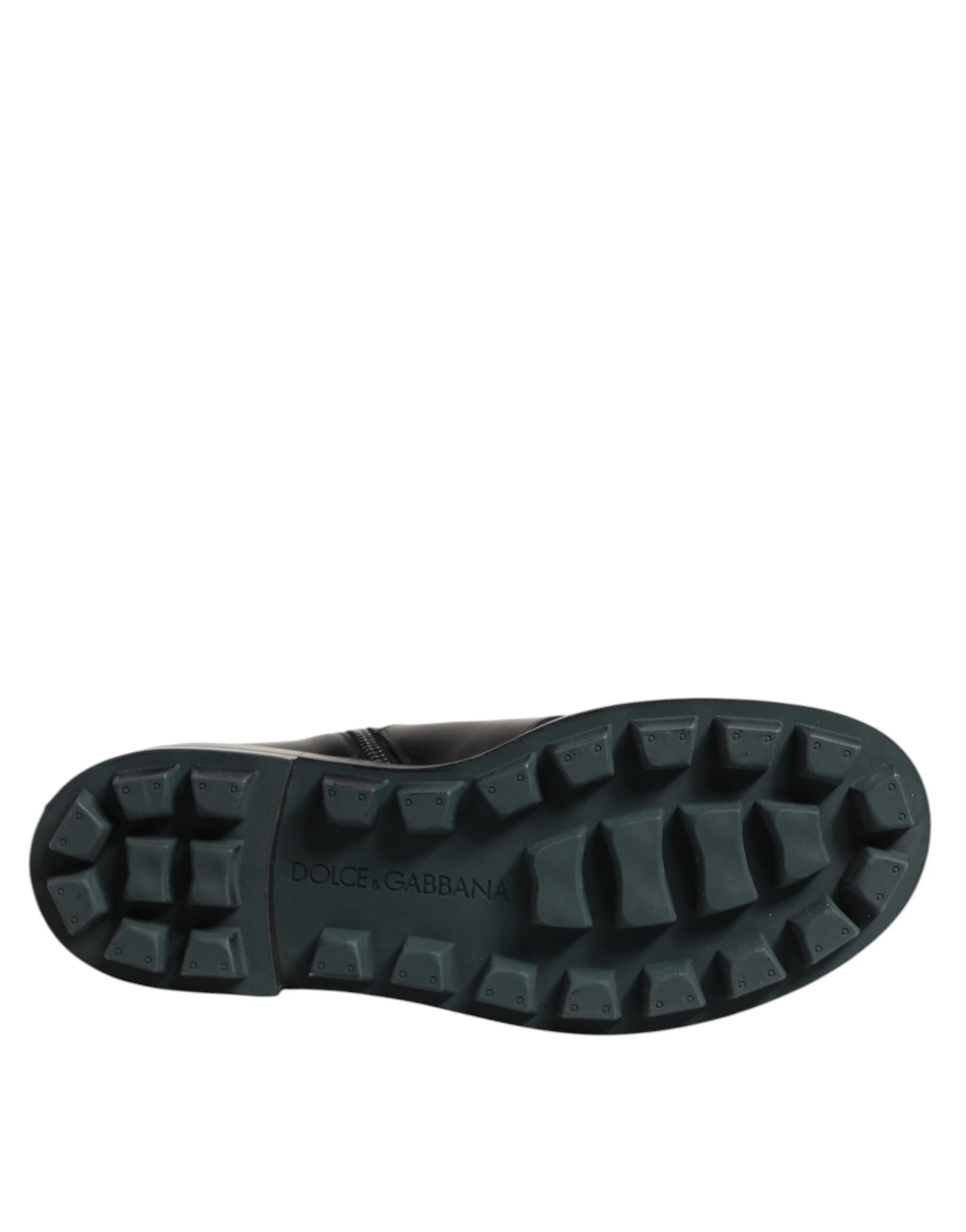 Dolce & Gabbana Schwarze Logo-Plakette Mid Calf Biker Boots Schuhe