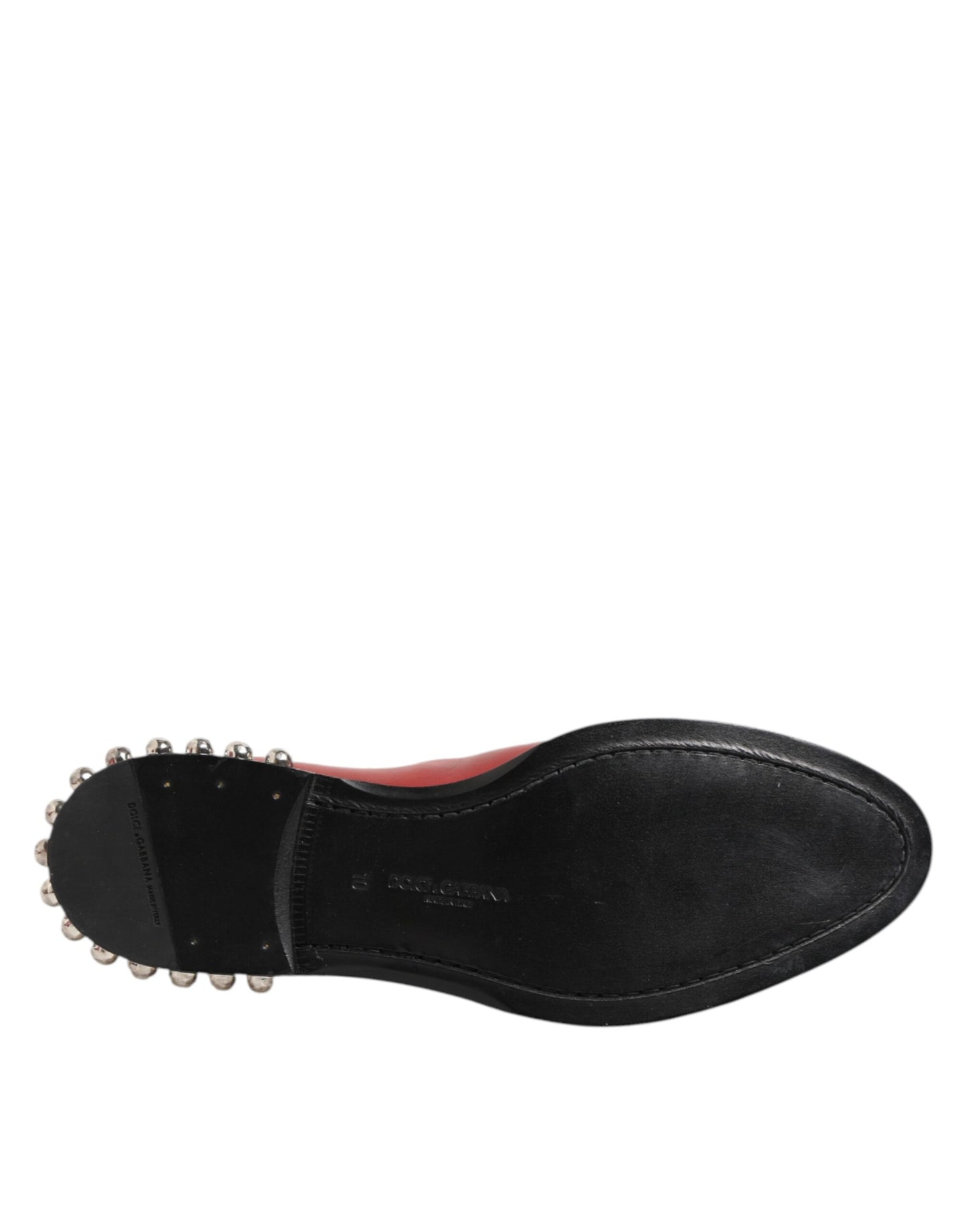 Dolce & Gabbana Rote beschlagene kurze Chelsea-Stiefel Schuhe