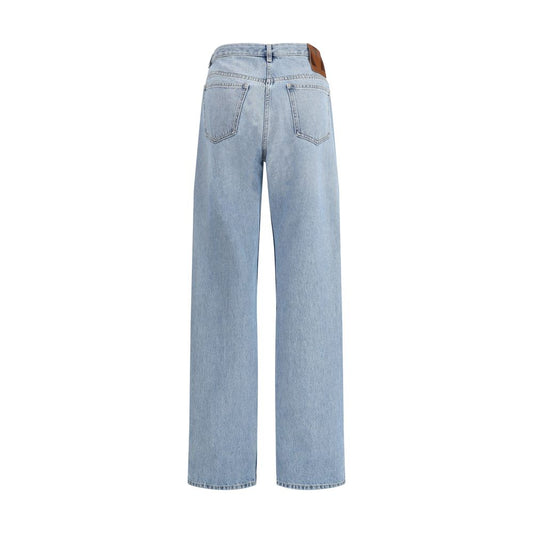 Valentino Hellblaue Baumwoll-Jeans mit hohem Bund