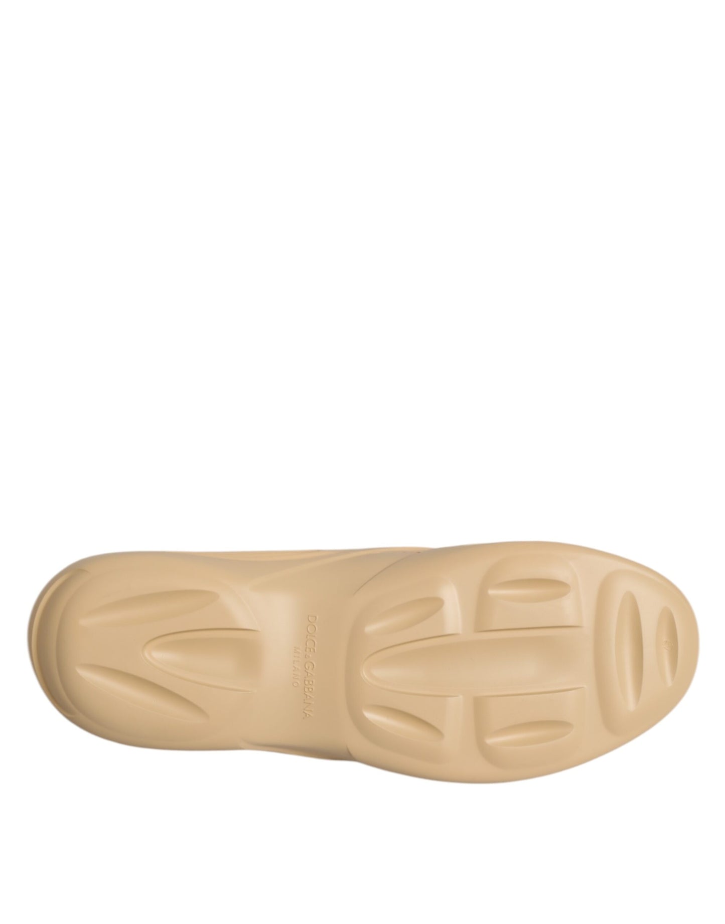 Dolce & Gabbana Beige Gummi Rutschen Low Top Turnschuhe Schuhe