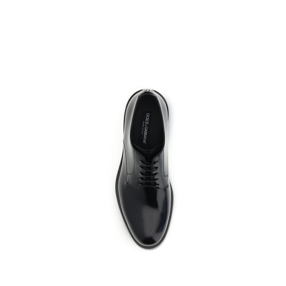 Dolce & Gabbana Schwarze Kalbshaut Bos Taurus Oxford- und Derby-Schuhe
