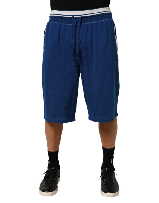 Dolce & Gabbana Blaue Bermudas aus Baumwollmischung Sweatpants Shorts