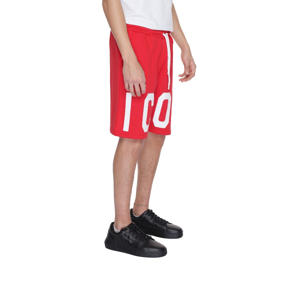 Icon Rote Baumwoll-Bermuda-Shorts