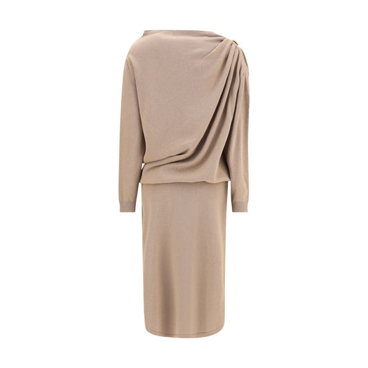 Fabiana Filippi Beiger Fleece-Woll-Freizeitkleid