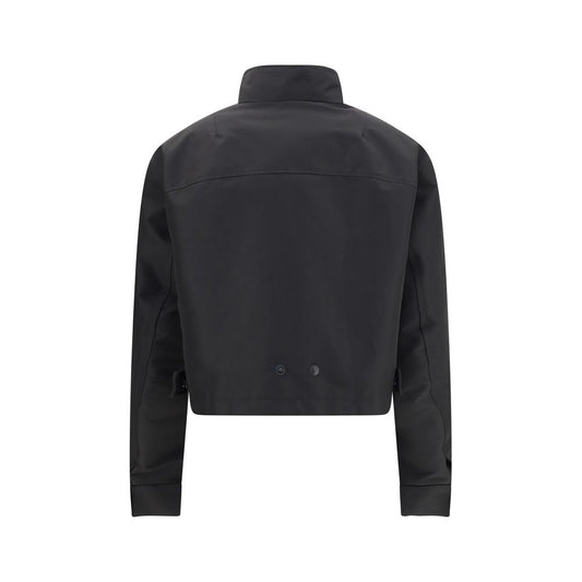 MONCLER x EDWARD ENNINFUL Schwarze Polyester-Jacke in voller Länge