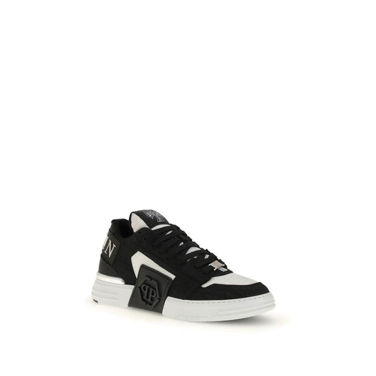 Philipp Plein Schwarze Sneakers aus Kalbsleder Bos Taurus
