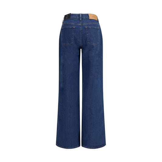 7FOR Hochtaillierte Jeans aus Baumwolle in Blau