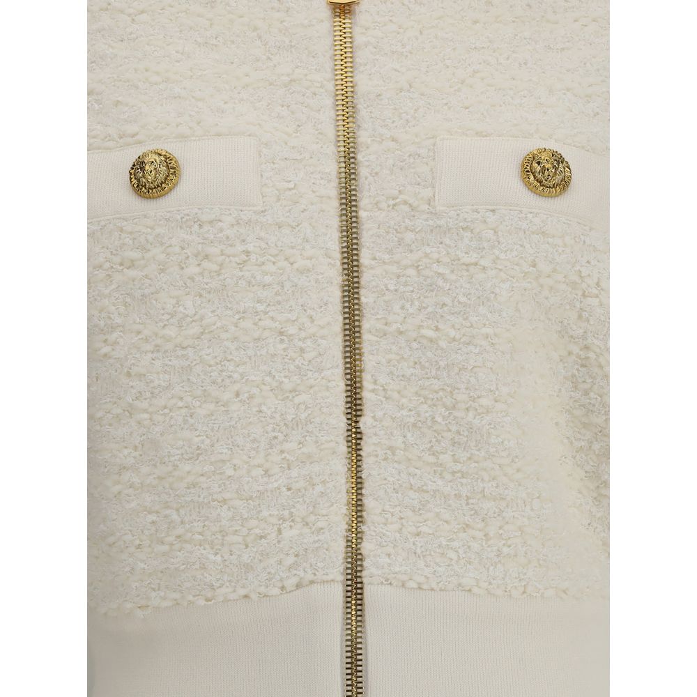 Balmain Weiße Viskose-Bomberjacke