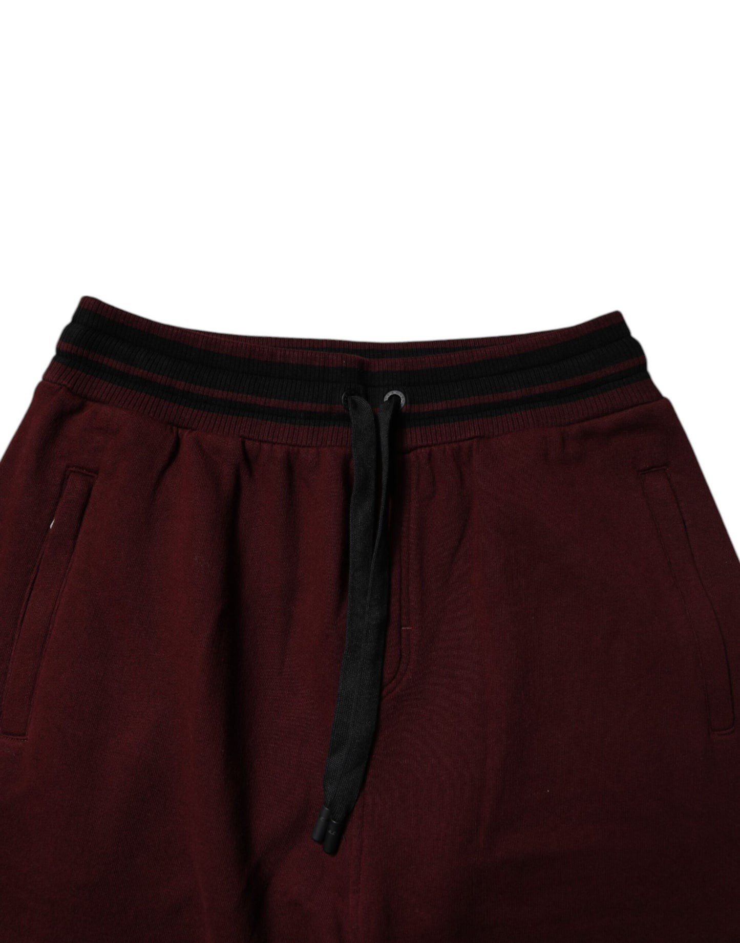 Dolce & Gabbana Maroon Baumwolle Männer Jogger Sweatpants Hosen