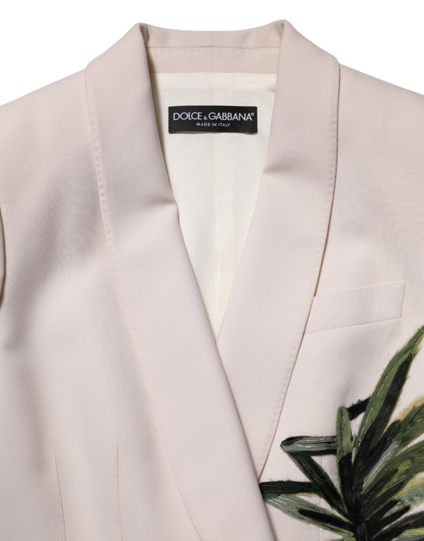 Dolce & Gabbana Beige bestickte einreihige Jacke