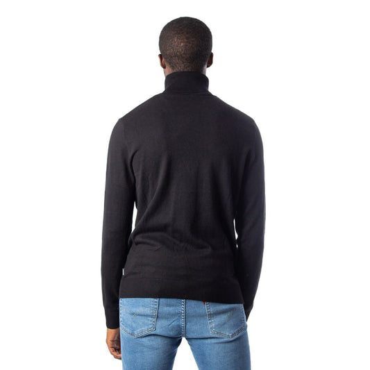 Jack Jones Schwarzer Baumwoll-Rollkragenpullover
