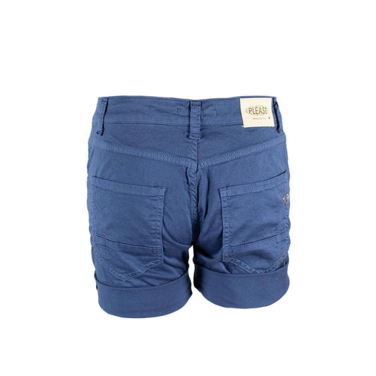 Please Blaue Baumwoll-Shorts