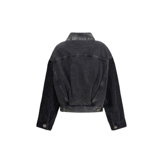 PINKO Graue Baumwoll-Jeansjacke