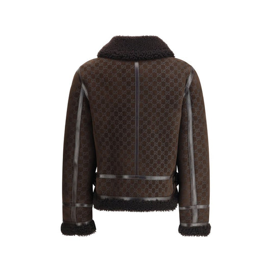 Gucci Braune Lederjacke