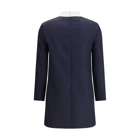 Thom Browne Blaues Freizeitkleid aus Fleece-Wolle