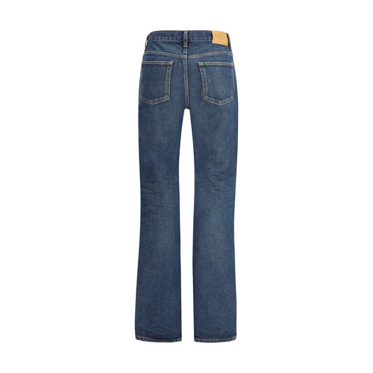 Saint Laurent Gerade geschnittene Jeans aus blauem Baumwoll-Denim