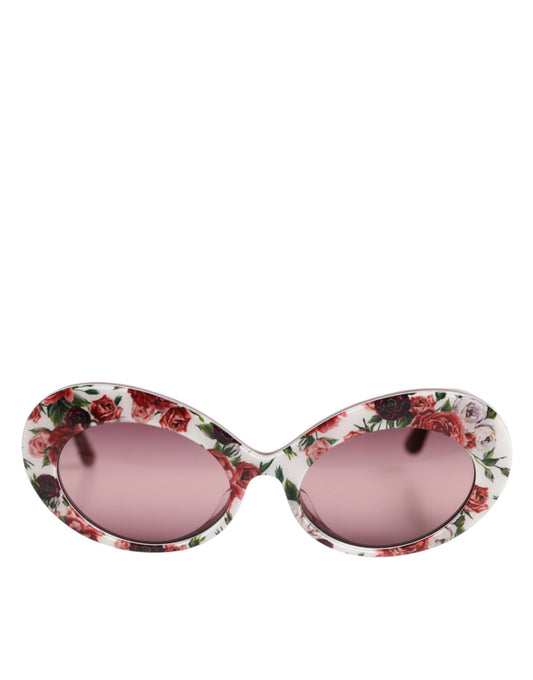 Dolce & Gabbana Ovale Sonnenbrille aus Acetat mit Blumendruck
