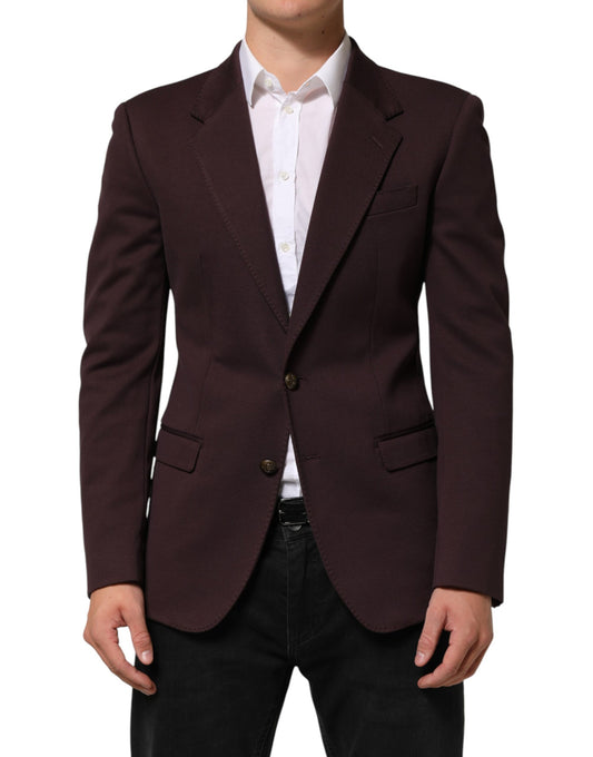 Dolce & Gabbana Maroon-roter Baumwoll-Blazer mit 2 Knöpfen