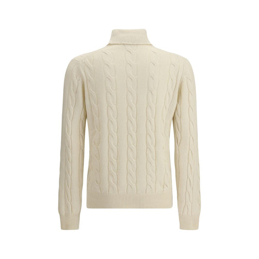Aragona Cashmere Weißer Kaschmir-Rollkragenpullover