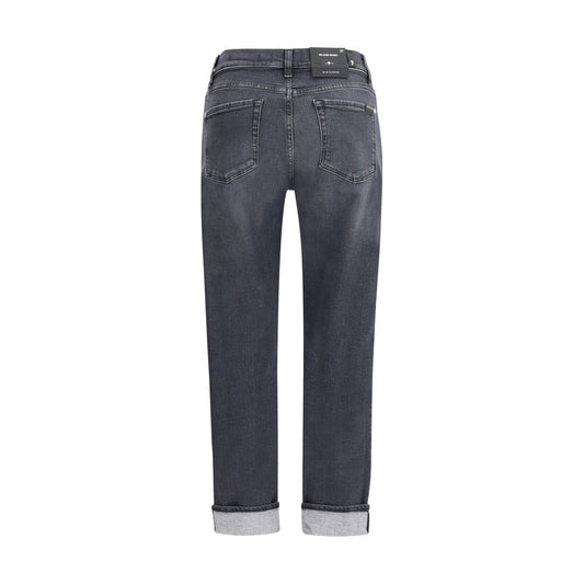 7FOR Schwarze Baumwolljeans mit Relaxed Fit