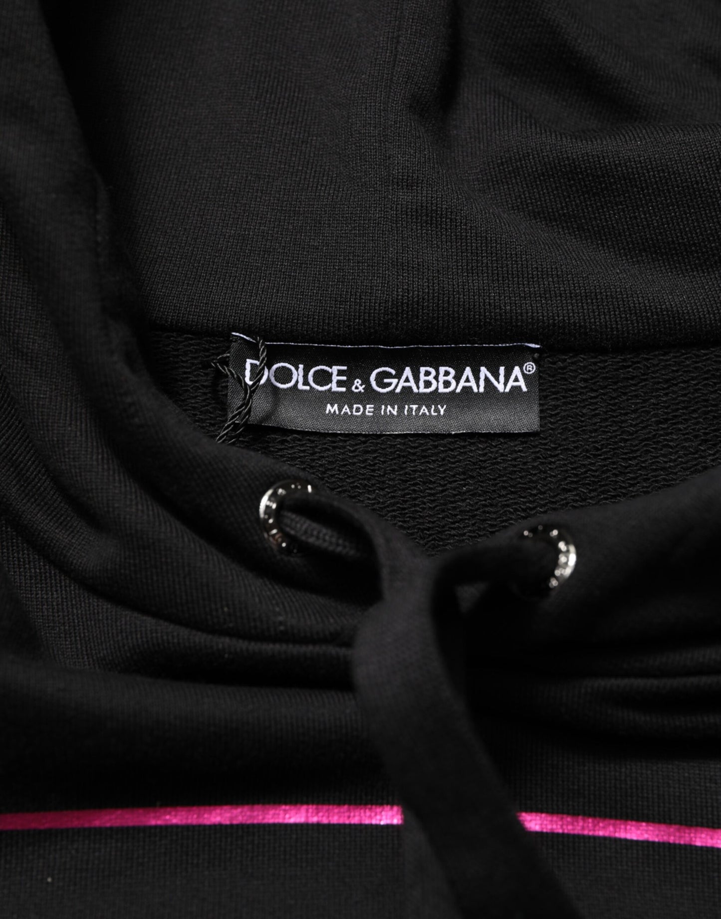 Dolce & Gabbana Schwarzer Bedruckter Kapuzenpullover für Herren
