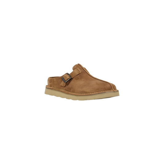 Clarks Beigefarbene Wildleder-Pantoletten