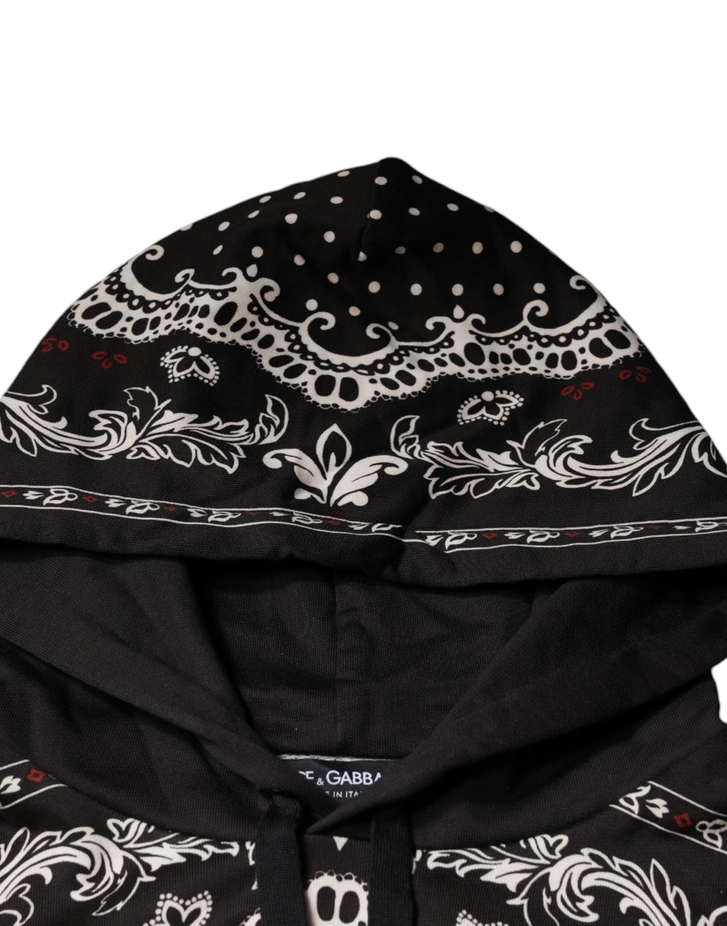 Dolce & Gabbana Kapuzenpullover mit Bandana-Print und Kronenlogo aus Baumwolle