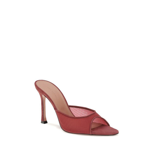 Amina Muaddi Rote Polyester-Stilettosandalen