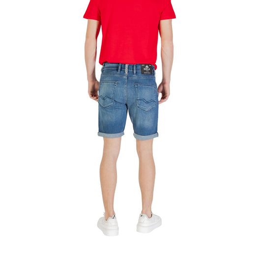 Replay Blaue Baumwoll-Bermuda-Shorts