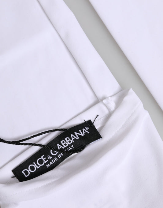 Dolce & Gabbana Weiße Nylon-Fingerlose Ellenbogenlange Handschuhe