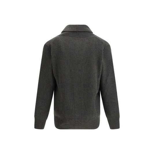 Brooksfield Grüner Wollcardigan aus Fleece