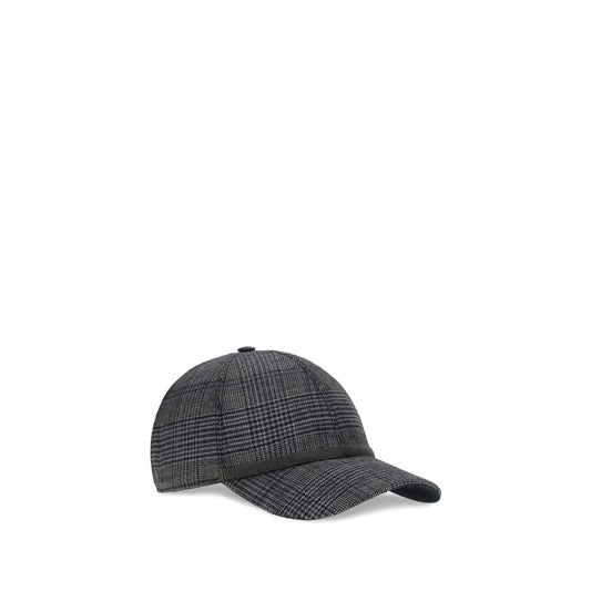 Brunello Cucinelli Graue Fleece-Wollmütze (Baseball-Cap)