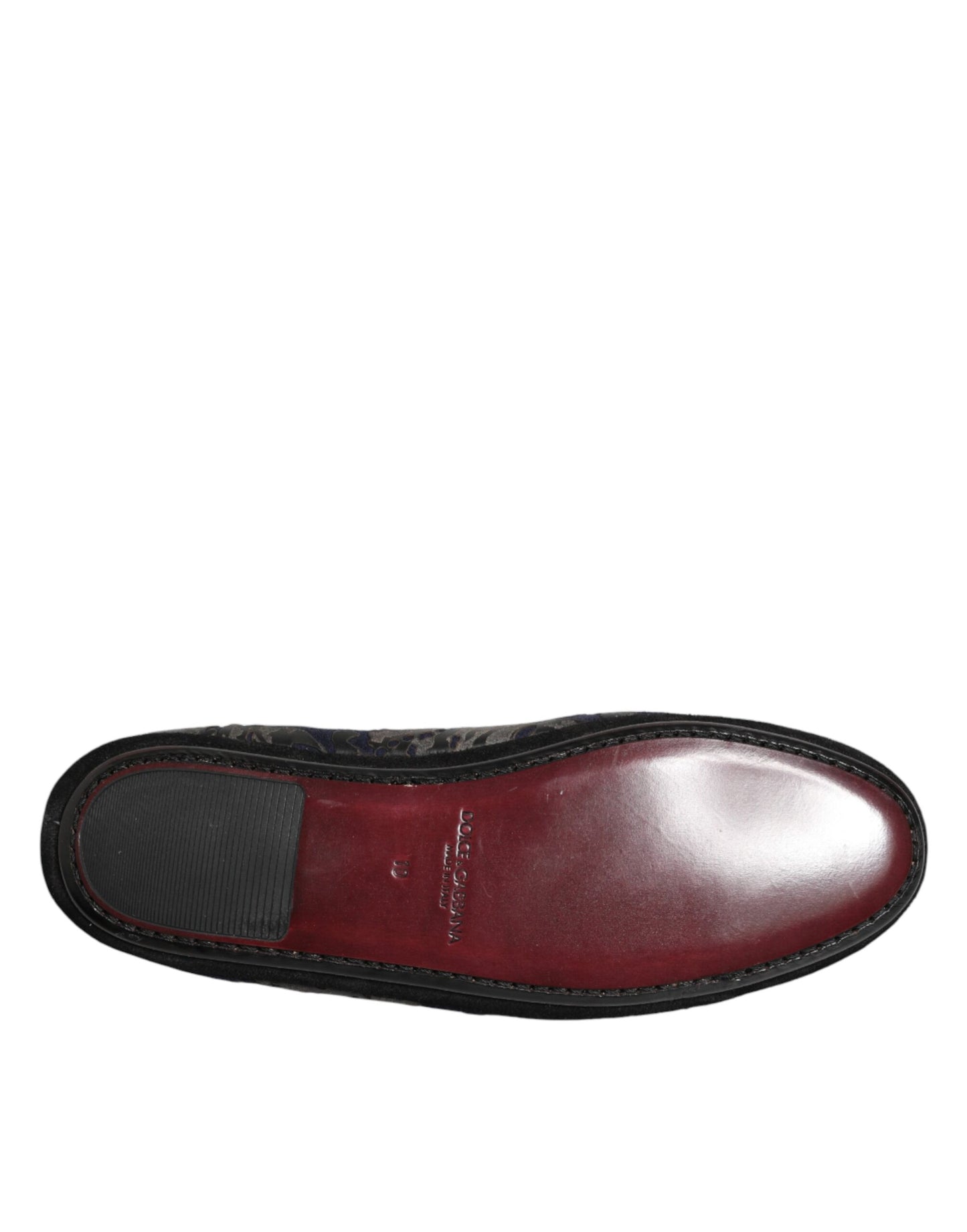 Dolce & Gabbana Schwarze Jacquard-Leder-Slipper
