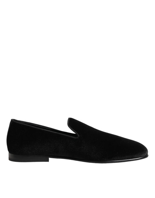 Dolce & Gabbana Schwarze Wildleder-Loafer zum Hineinschlüpfen