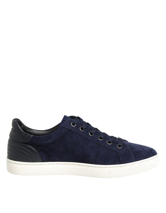 Dolce & Gabbana Blaue Wildleder-Sneaker aus Leder