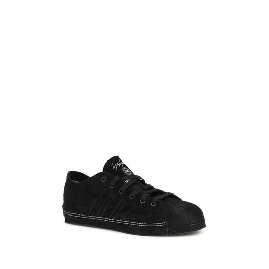 Y-3 Schwarze Leder-Sneaker Low Top
